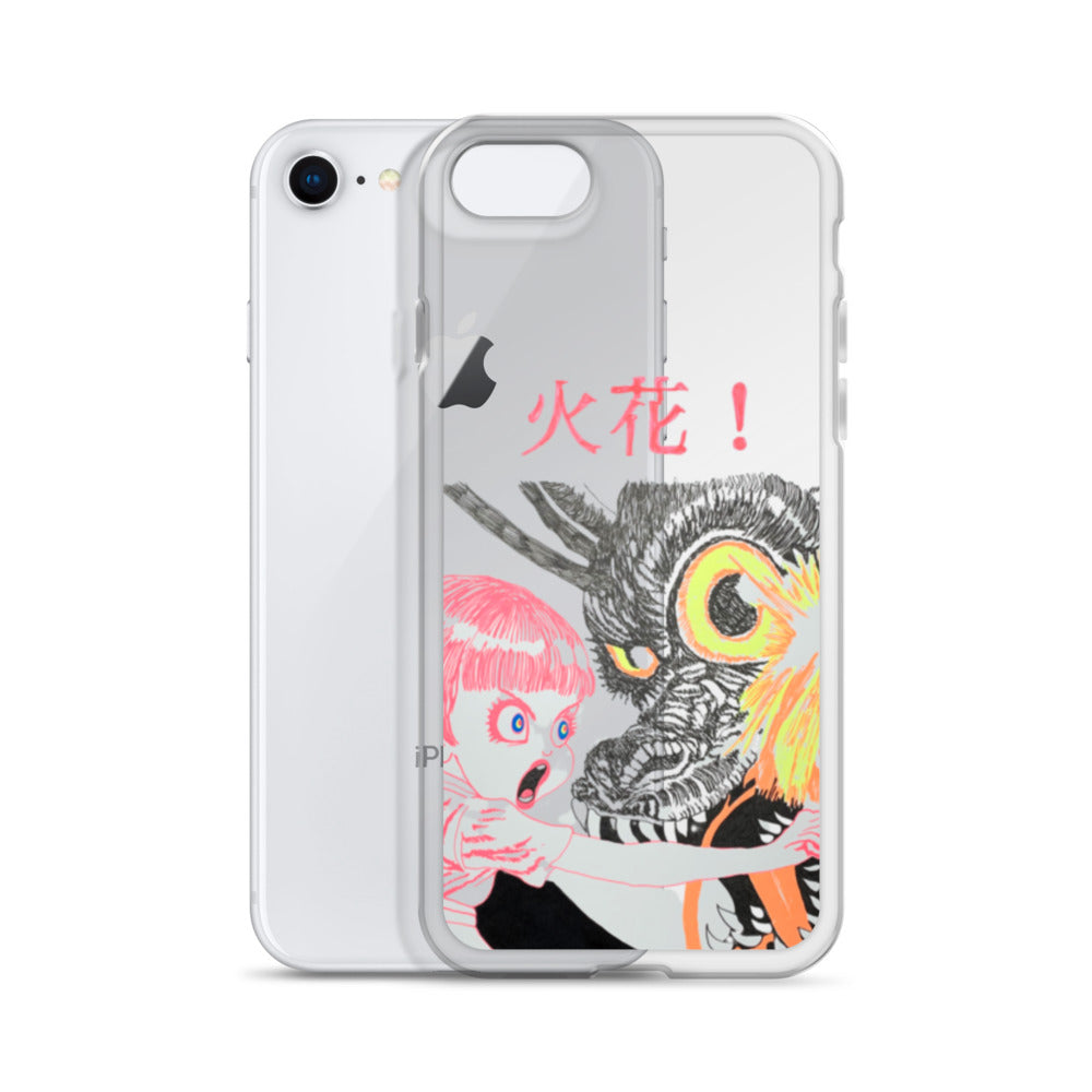 Black Fire "火花" iPhone Case