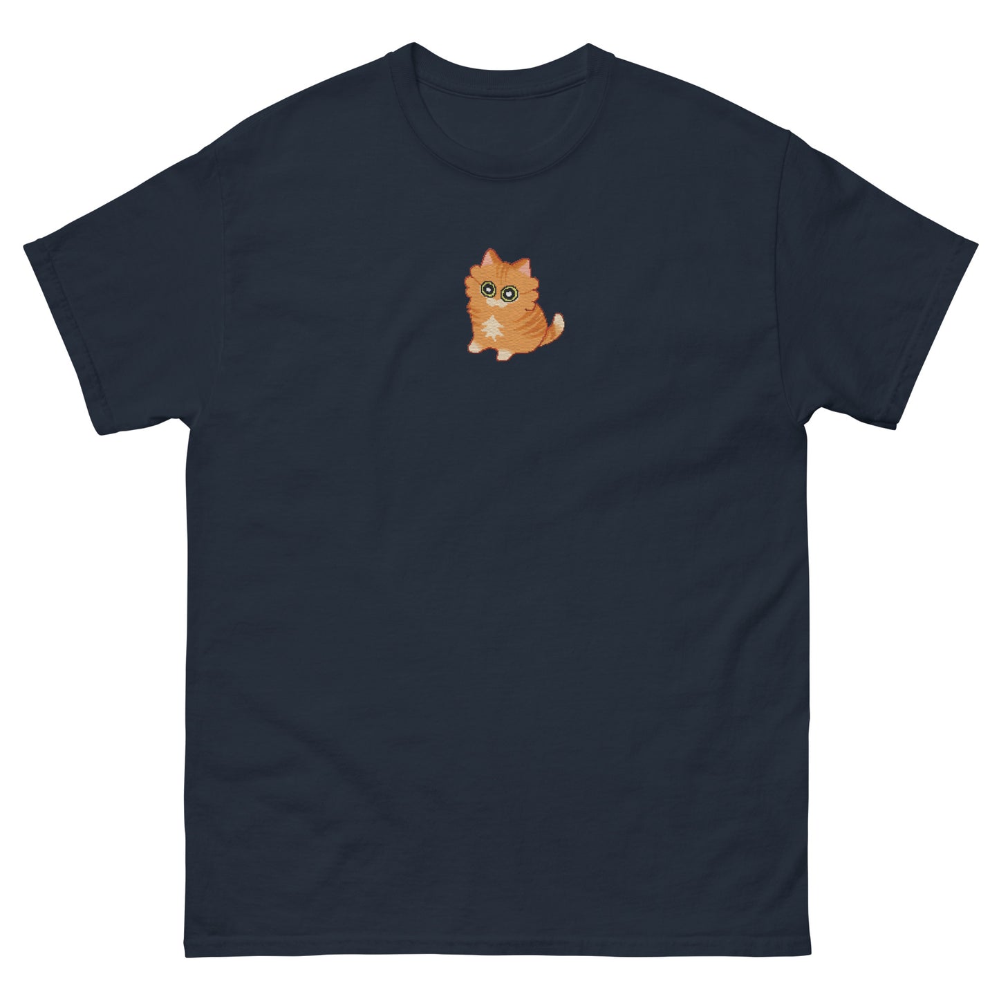 Orange Cat Embroidery T-Shirt