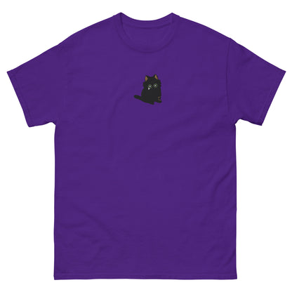 Black Cat Embroidery T-Shirt