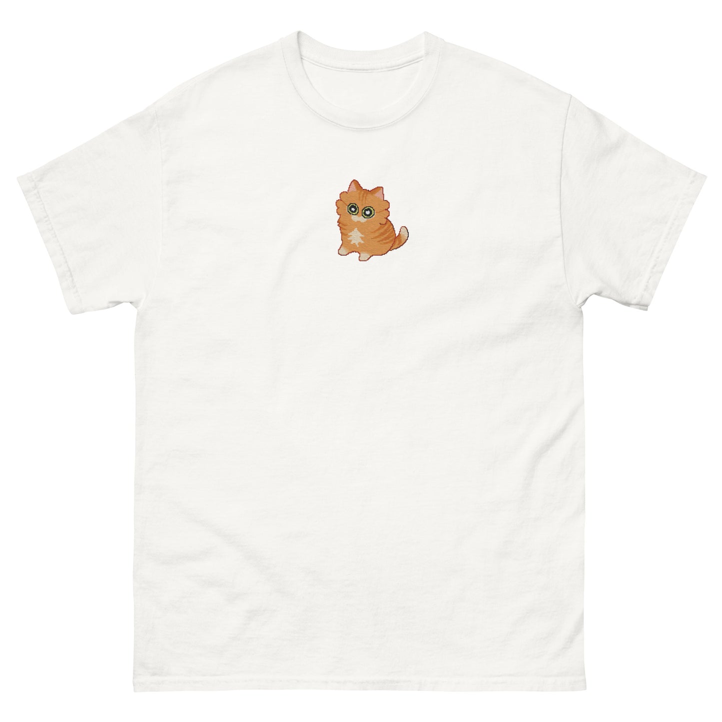 Orange Cat Embroidery T-Shirt