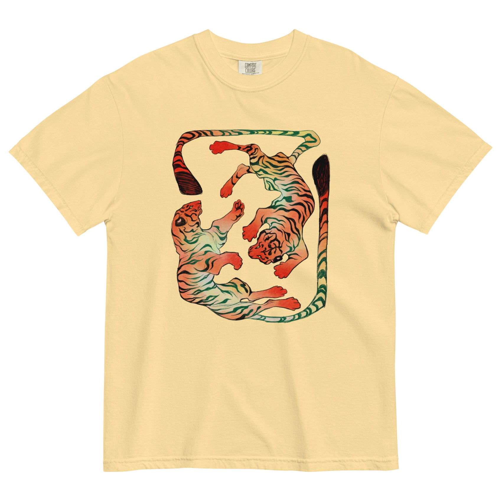 Dueling Tigers Heavyweight T-Shirt